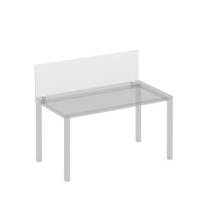 Экран для стола 140 на белом металлокаркасе Комфорт КФ, белый премиум (140x45x1.8) К.Б 842 в Шадринске