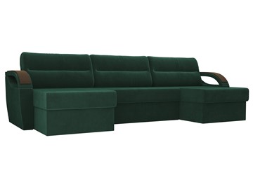 П-образный диван Форсайт, Зеленый (велюр) в Кургане