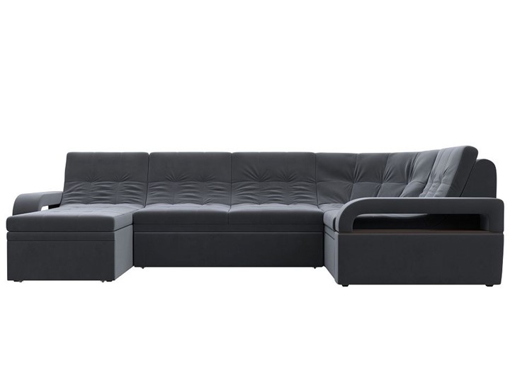 П-образный диван Лига-035, Серый (велюр) в Кургане - изображение 3
