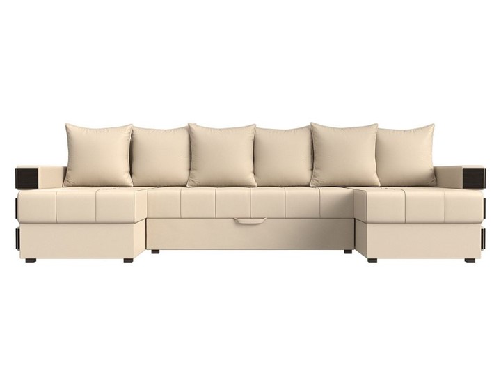 П-образный диван Венеция боннель, Бежевый (Экокожа) в Кургане - изображение 1
