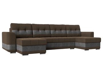 П-образный диван Честер, Коричневый/серый (рогожка) в Кургане