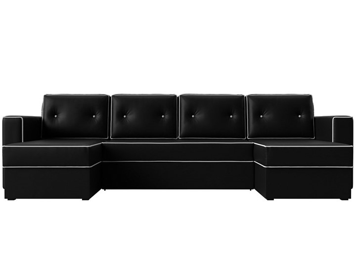 П-образный диван Принстон, Черный (Экокожа) боннель в Кургане - изображение 8