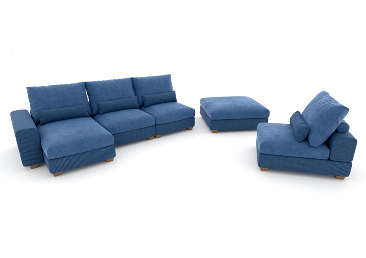 П-образный диван V-10-M П (П1+Д4+Д2+УС+ПС), Memory foam в Шадринске - изображение 2