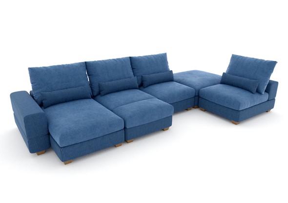 П-образный диван V-10-M П (П1+Д4+Д2+УС+ПС), Memory foam в Шадринске - изображение