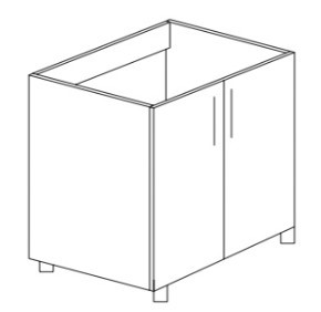 Кухонный шкаф двухдверный под накладную мойку Некст МДФ  Б23 МДФ  премиум, глянец, металик в Кургане