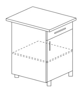 Напольный шкаф однодверный с ящиком Некст МДФ Б8 МДФ премиум, глянец, металик без столешницы в Кургане