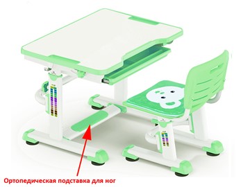 Растущий стол и стул Mealux BD-08 Teddy, green, зеленая в Кургане