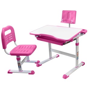 Растущий стол с подставкой и стулом, Holto SET-17A, Розовый в Кургане