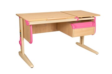 Растущий стол 1/75-40 (СУТ.25) + Tumba 1 Бежевый/Бежевый/Розовый в Кургане