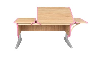 Растущий стол 4/75-40 (СУТ.42)  + Polka_b 4/550 Дуб сонома/серый/розовый в Кургане