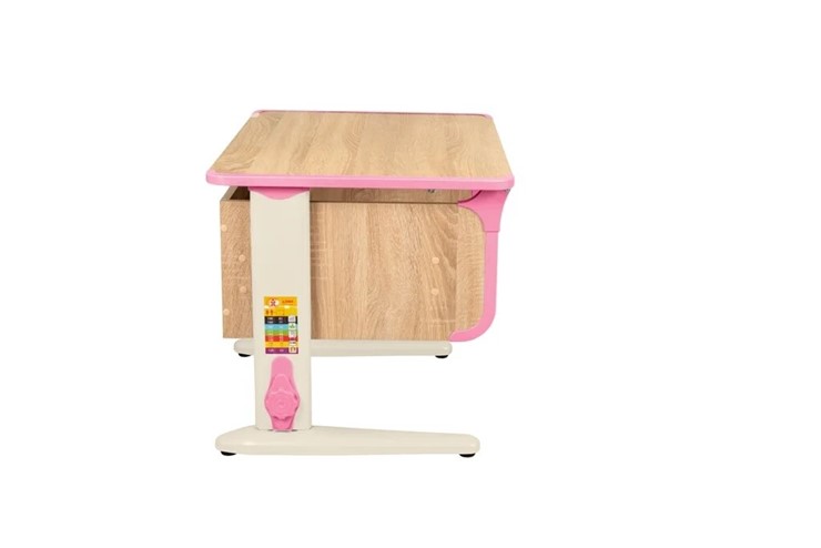 Детский стол-трансформер 4/75 (СУТ.41) Дуб сонома/бежевый/розовый в Кургане - изображение 2