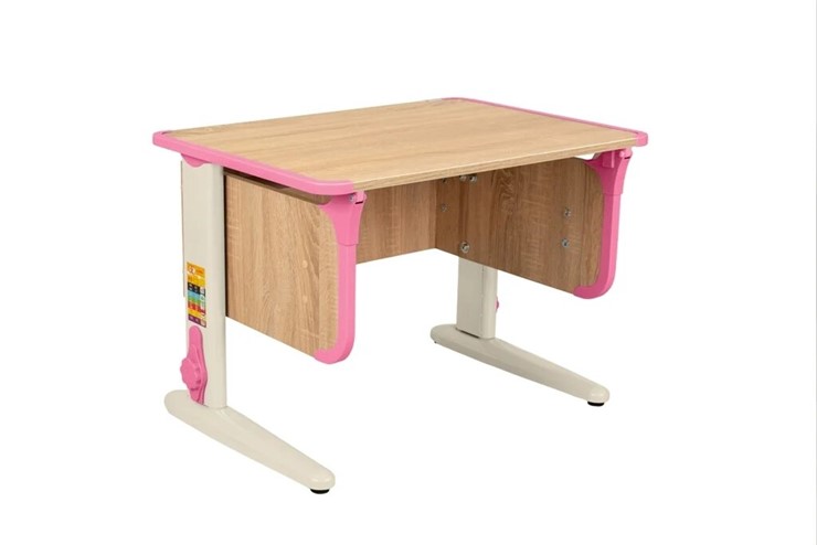 Детский стол-трансформер 4/75 (СУТ.41) Дуб сонома/бежевый/розовый в Кургане - изображение 4