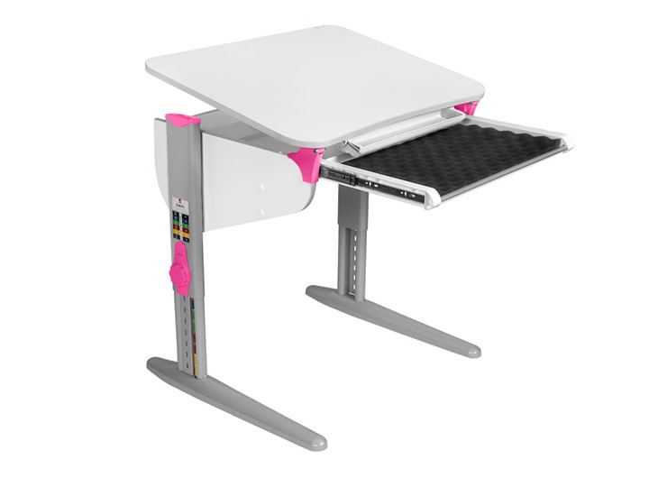 Детский стол-трансформер 5/75 (СУТ. 44) Белый/Серый/Розовый с лотком без полок в Кургане - изображение 1