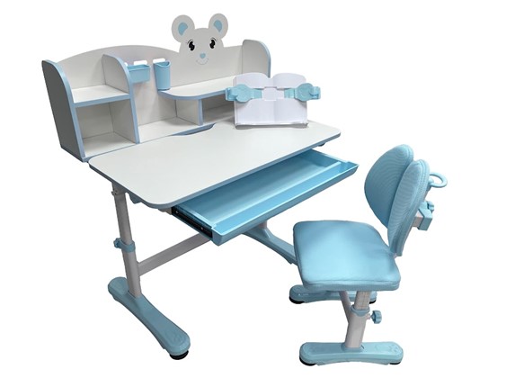 Растущая парта + стул Carezza Blue FUNDESK в Шадринске - изображение