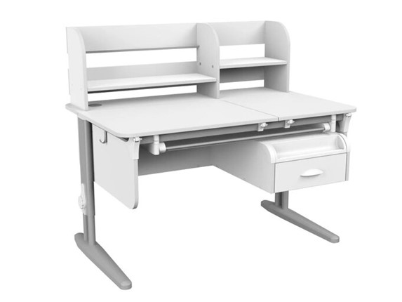 Растущий стол Lp/70-45 (СУТ.62 PRO) + Tumba 8 с лотком белый/серый/белый в Шадринске - изображение