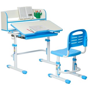 Детский стол-трансформер SET HOLTO-26 с надстройкой (голубой) в Кургане