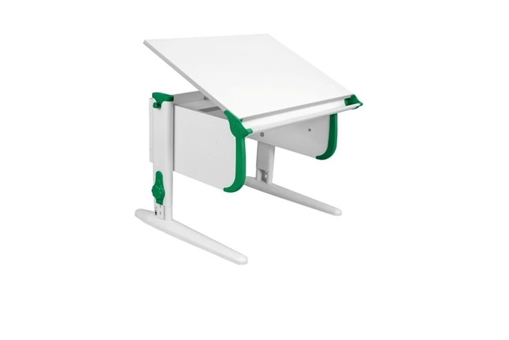 Детский стол-трансформер 1/75 (СУТ.24) белый/белый/Зеленый в Кургане - изображение 1