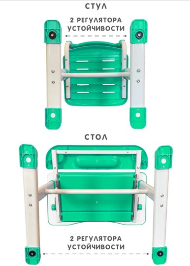 Растущий стул и растущая парта SET HOLTO-17А, зеленый в Шадринске - изображение 12